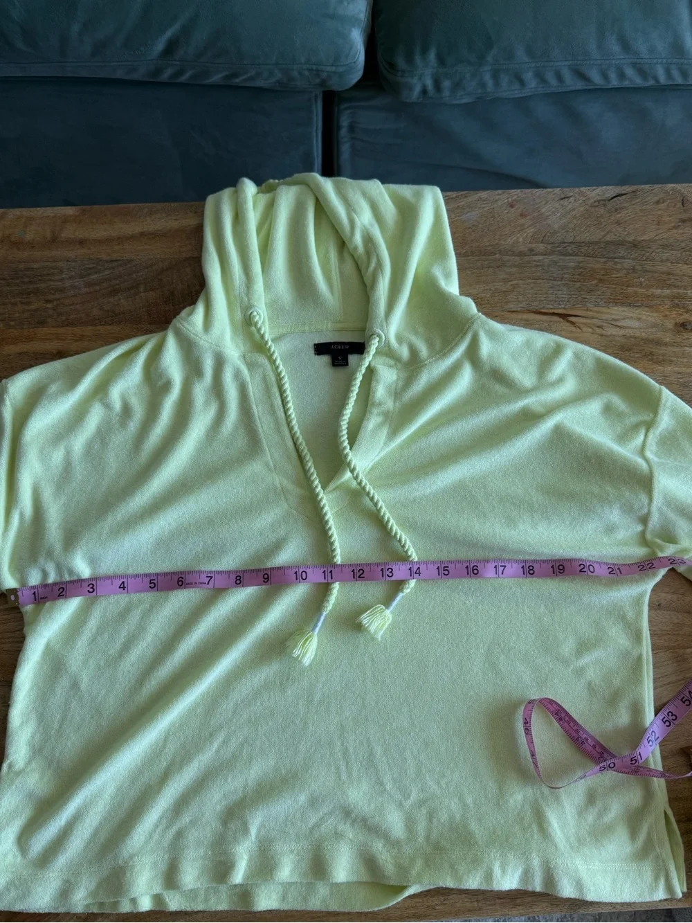 J.Crew Neon Yellow Terry Hoodie Cover Up Set S